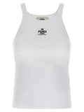 White Cotton Sleeveles T-Shirt
