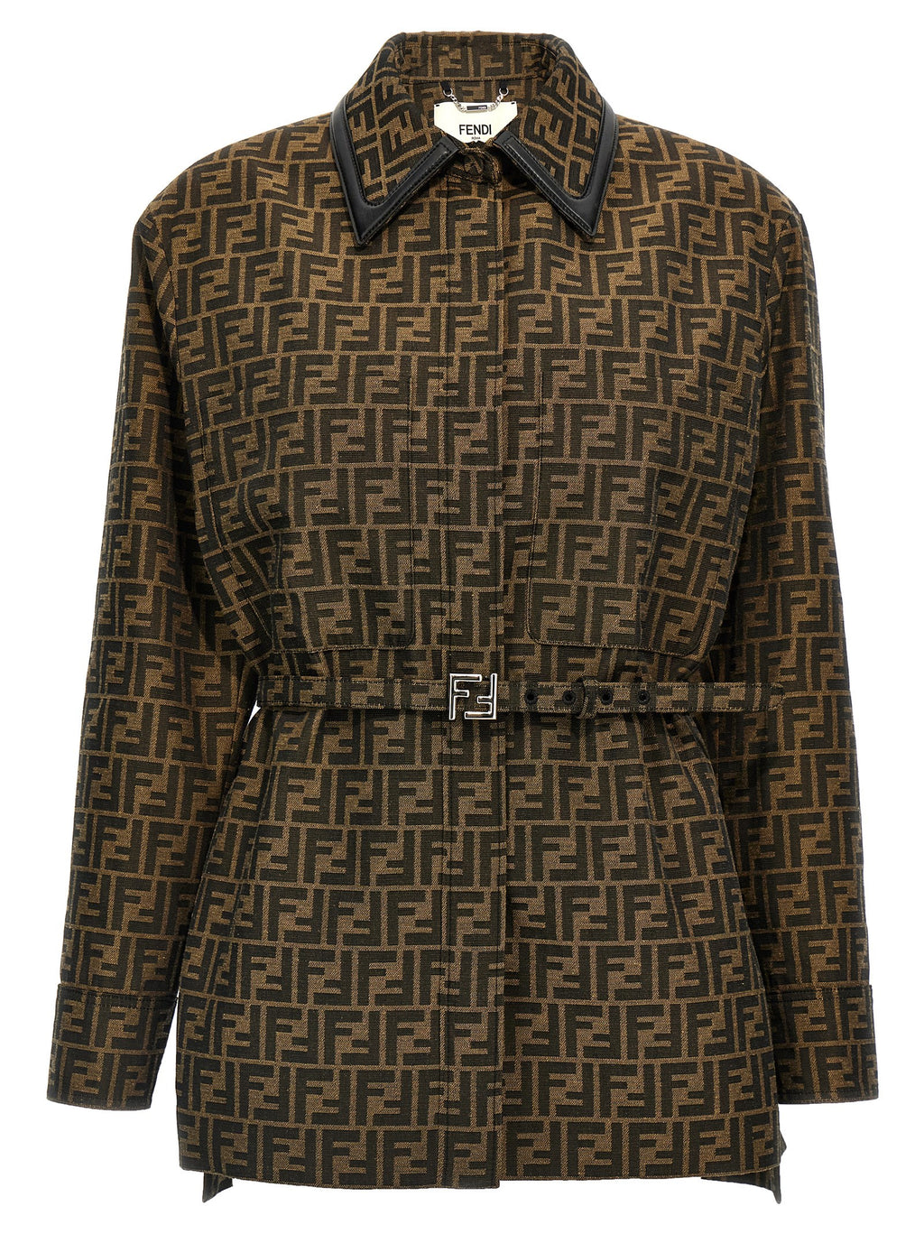 Brown Polyester Leather Jacket