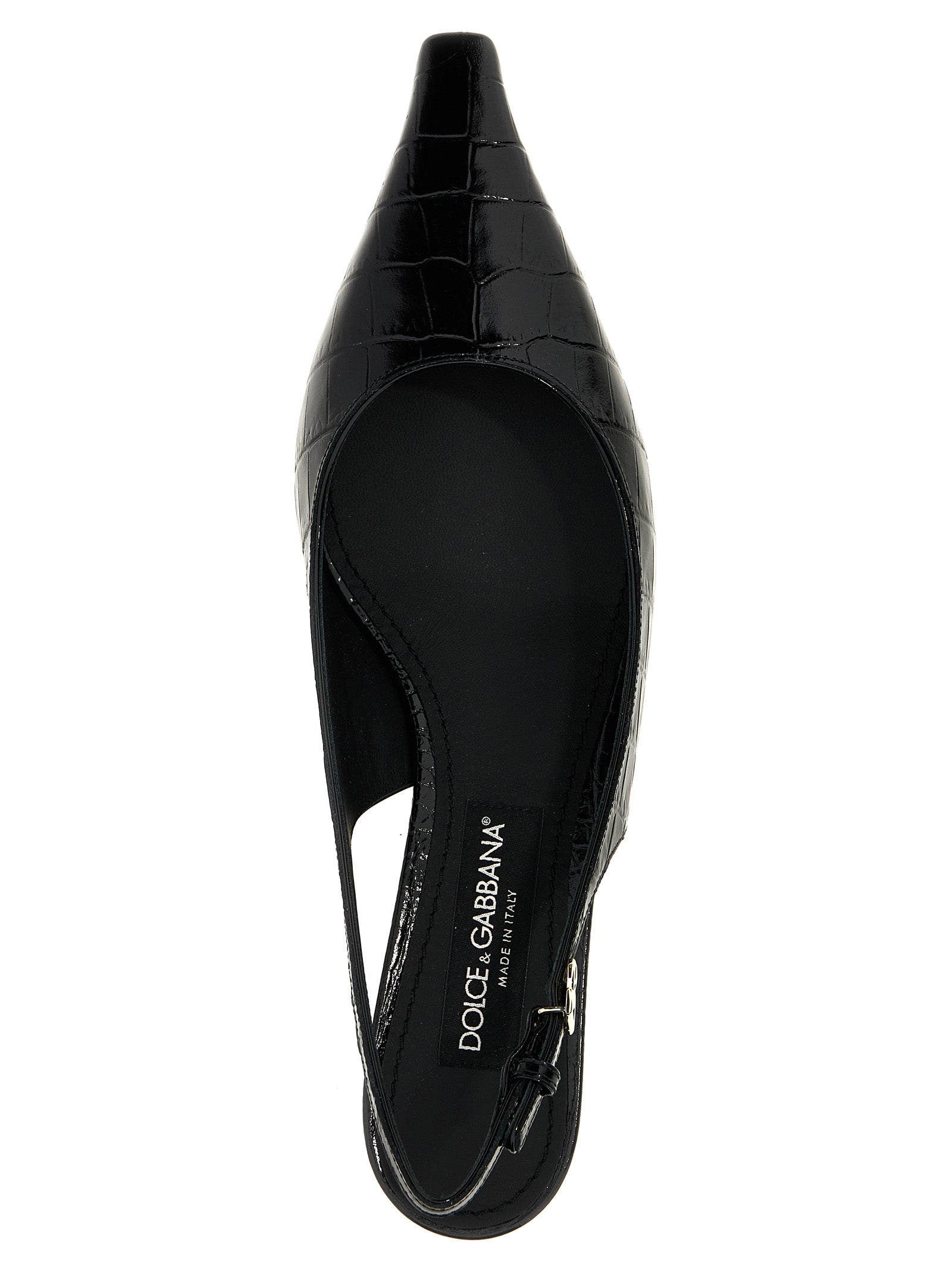 Black Calfskin Mid Heel Pumps