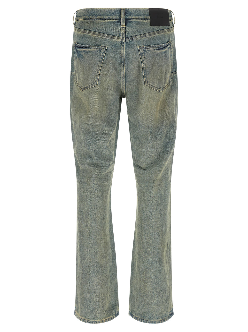Blue Cotton Flared Jeans