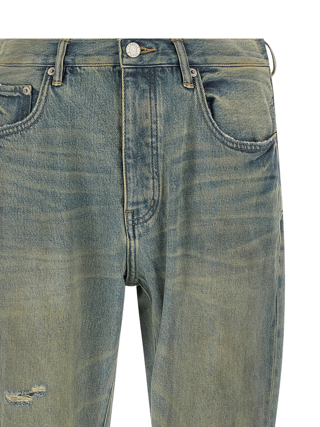 Blue Cotton Flared Jeans