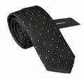DOLCE & GABBANA Gray Patterned Classic Mens Slim Necktie