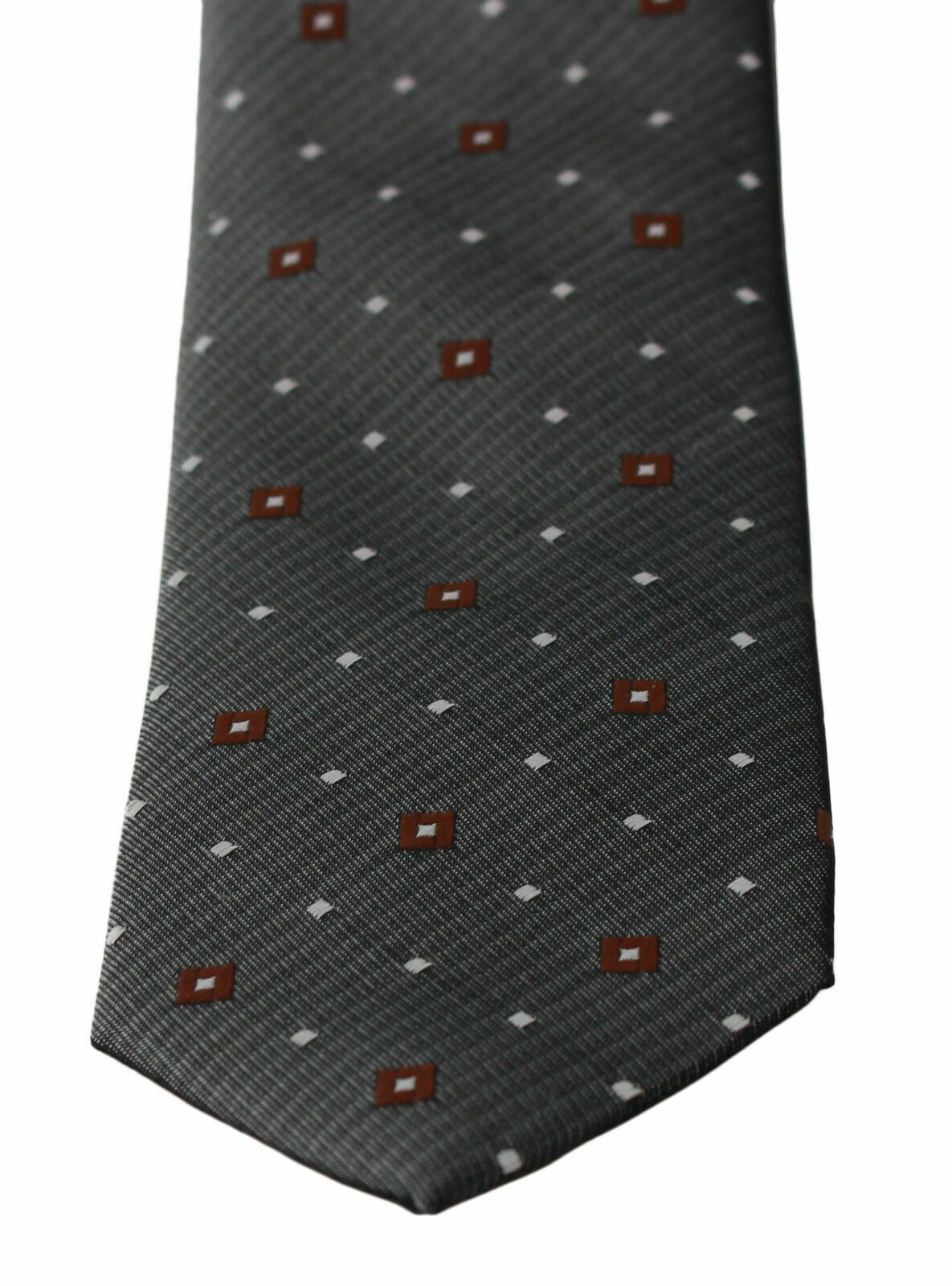 DOLCE & GABBANA Gray Patterned Classic Mens Slim Necktie