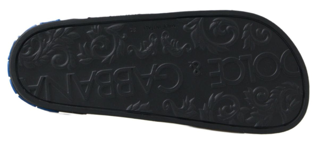 DOLCE & GABBANA Black Slides Sandals Beach Saint Barth Shoes