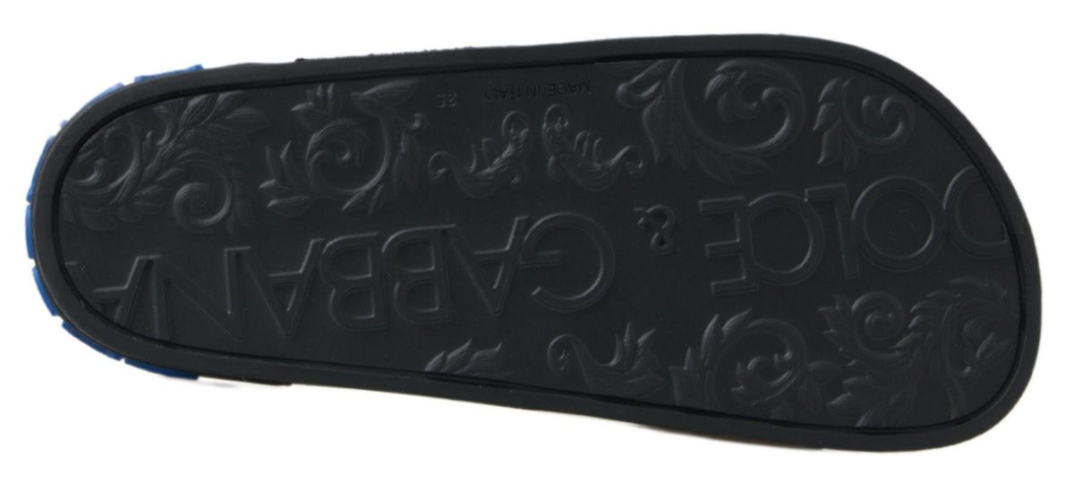 DOLCE & GABBANA Black Slides Sandals Beach Saint Barth Shoes