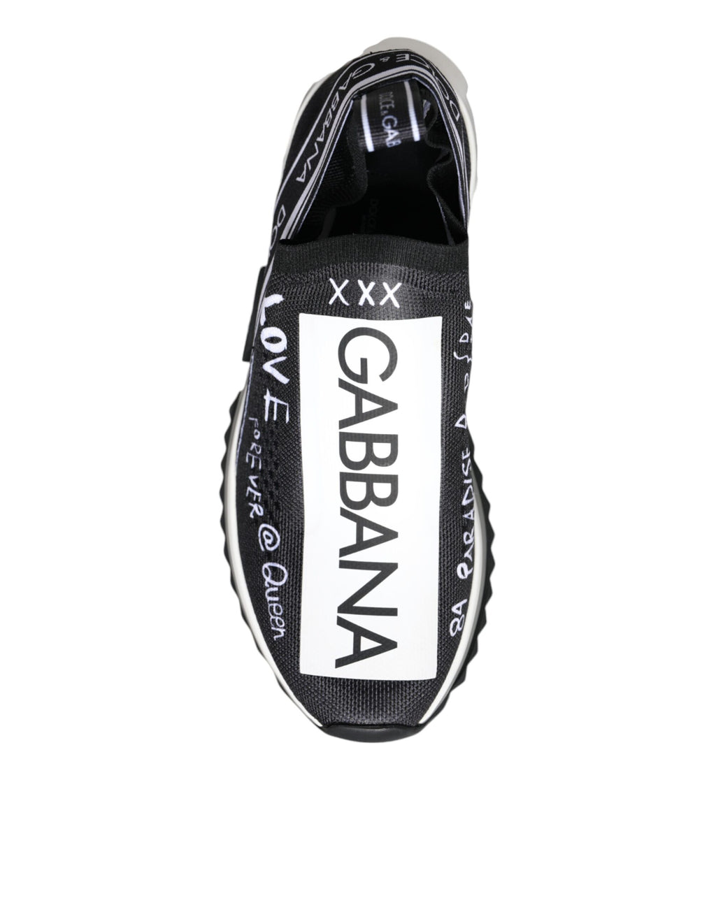 DOLCE & GABBANA Black White Sorrento Low Top Sneakers Shoes