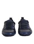 Dark Blue LeatherShoes Low Top Men Sneakers