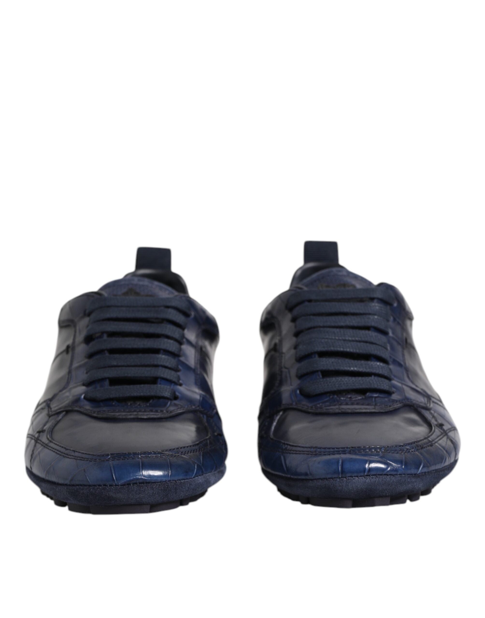Dark Blue LeatherShoes Low Top Men Sneakers