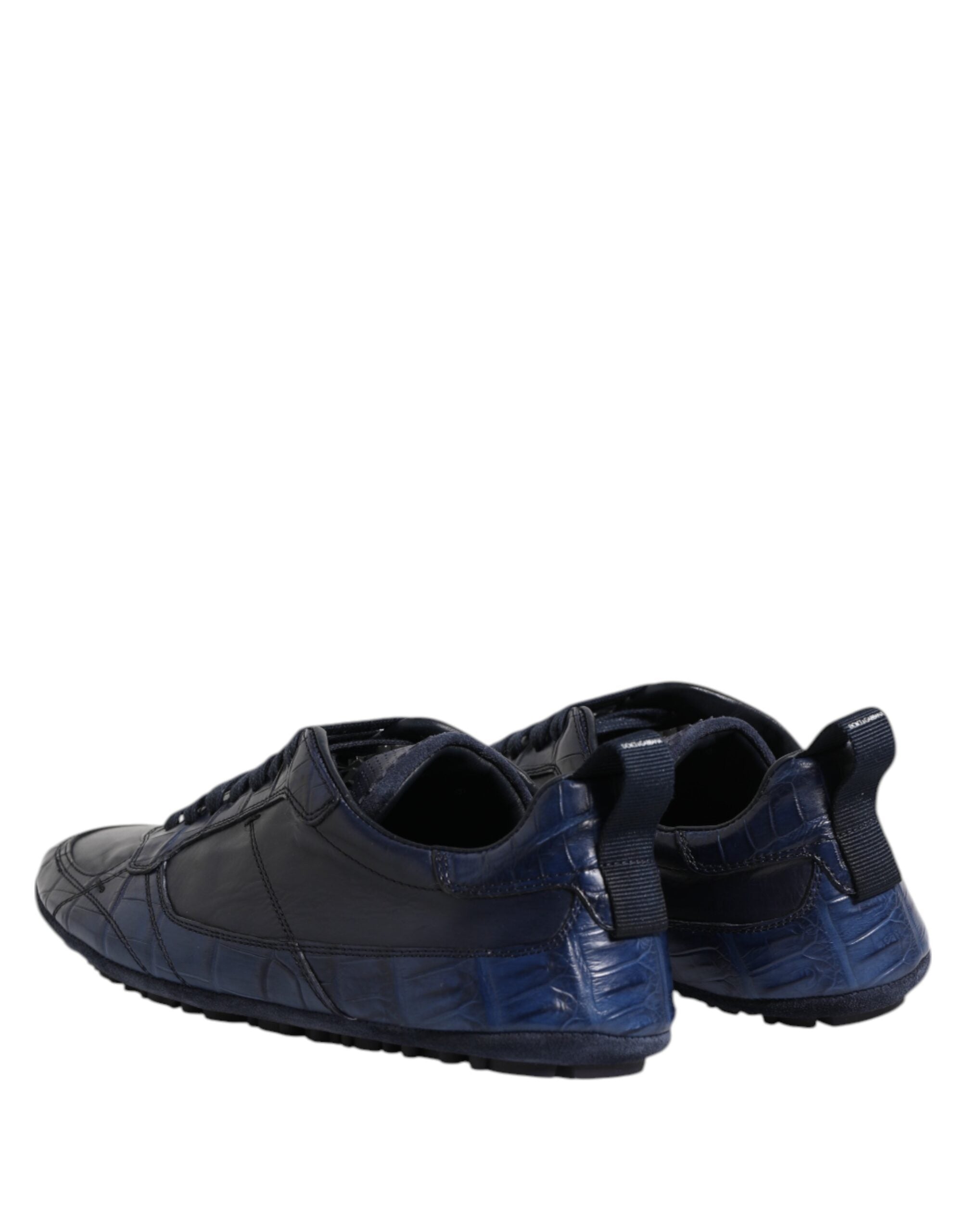 Dark Blue LeatherShoes Low Top Men Sneakers