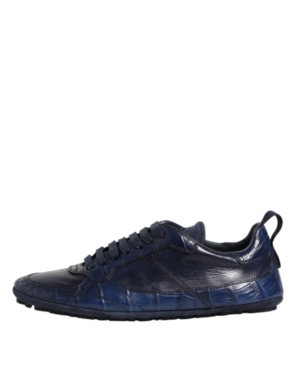 Dark Blue LeatherShoes Low Top Men Sneakers