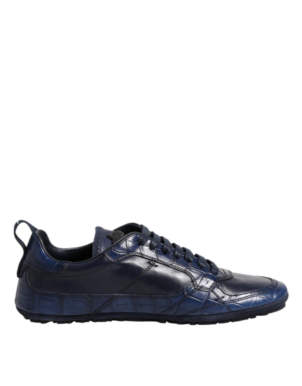 Dark Blue LeatherShoes Low Top Men Sneakers